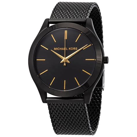 michael kors black runway watch slim|Michael Kors black chronograph watch.